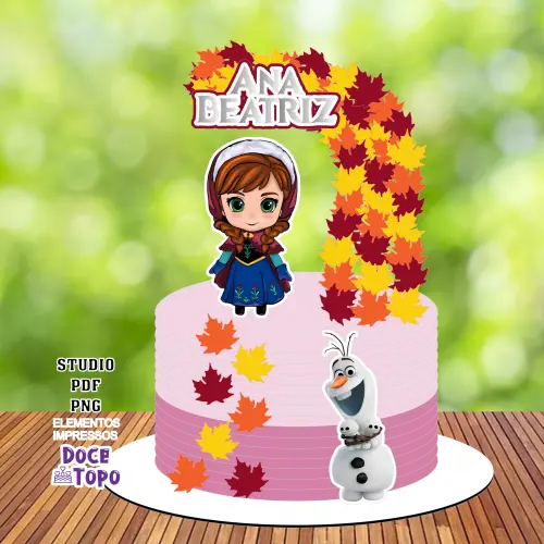 Topo de Bolo Frozen Ana 01 Studio/PDF/PNG