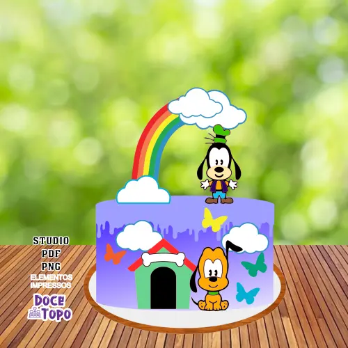 Topo de Bolo Pluto e Pateta Studio/PDF/PNG