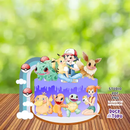 Topo de Bolo Pokemón 01 Studio/PDF/PNG