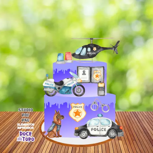Topo de Bolo Policial 01 Studio/PDF/PNG
