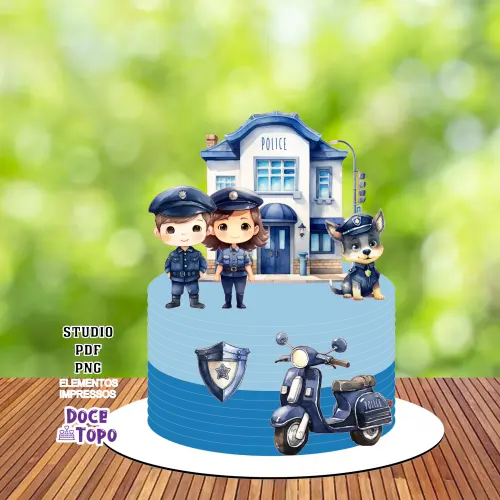 Topo de Bolo Policial 02 Studio/PDF/PNG