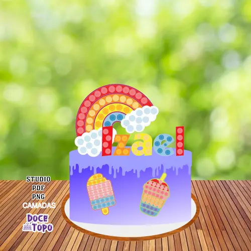 Topo de Bolo Pop It 01 Studio/PDF/PNG