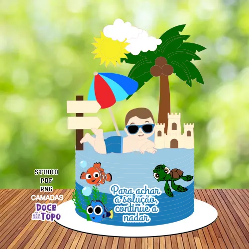 Topo de Bolo Praia 02 Studio/PDF/PNG