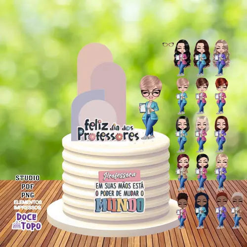 Topo de Bolo Professores 02 Studio/PDF/PNG