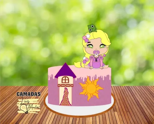 Topo de Bolo Rapunzel Baby 01 Studio/PDF