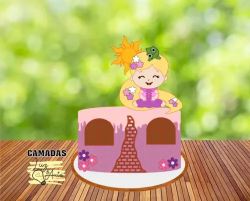 Topo de Bolo Rapunzel Baby 02 Studio/PDF