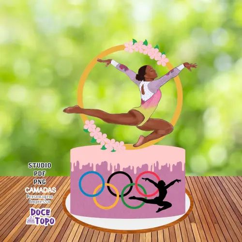 Topo de Bolo Rebeca Ginasta Studio/PDF/PNG