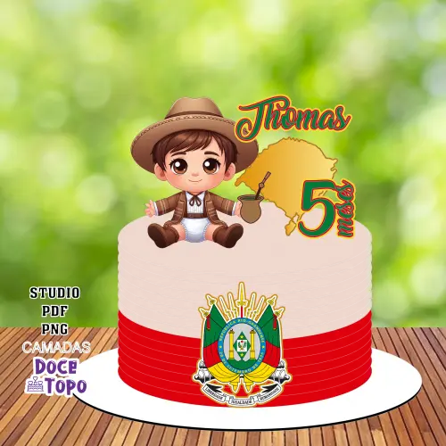 Topo de Bolo Rio Grande do Sul 02 Studio/PDF/PNG