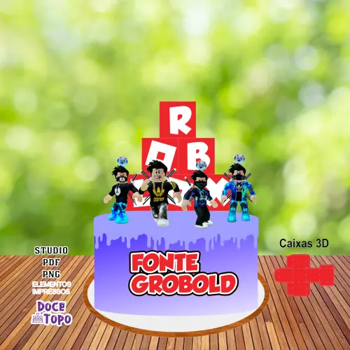 Topo de Bolo Roblox 01 Studio/PDF/PNG