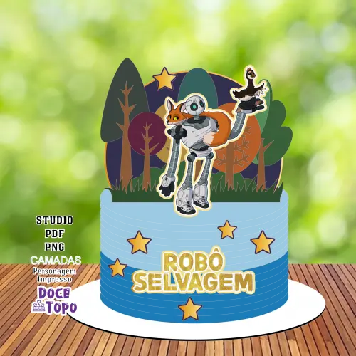 Topo de Bolo Robô Selvagem 01 Studio/PDF/PNG