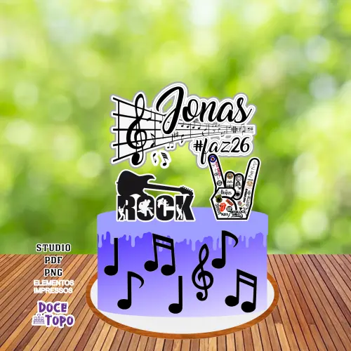 Topo de Bolo Rock Studio/PDF/PNG