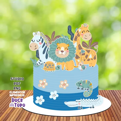 Topo de Bolo Safari 12 Studio/PDF/PNG