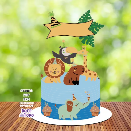 Topo de Bolo Safari 13 Studio/PDF/PNG