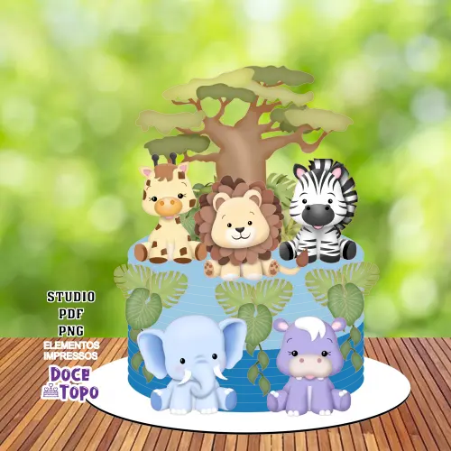 Topo de Bolo Safari 14 Studio/PDF/PNG