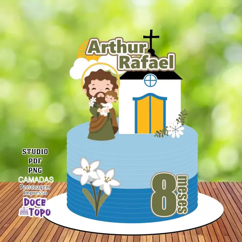 Topo de Bolo São José 01 Studio/PDF/PNG