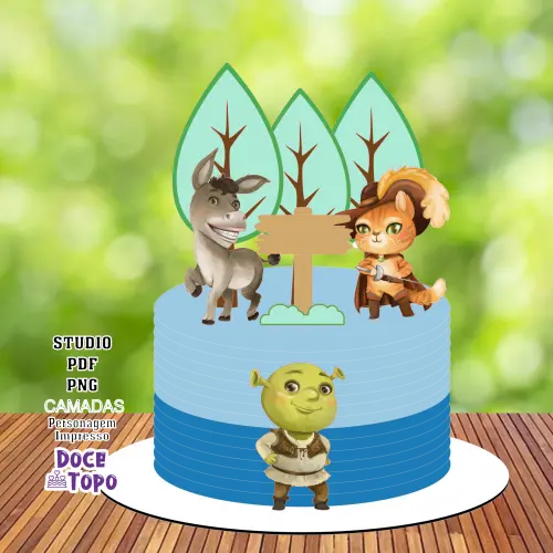 Topo de Bolo Shrek 01 Studio/PDF/PNG