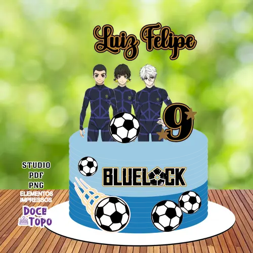 Topo de Bolo Bluelock 01 Studio/PDF/PNG