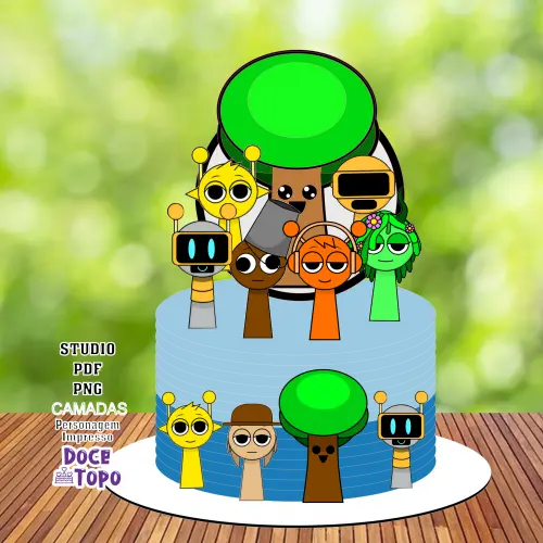 Topo de Bolo Sprunki 01 Studio/PDF/PNG