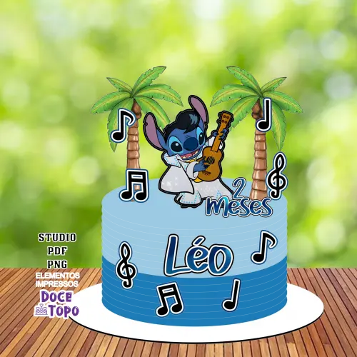 Topo de Bolo Stitch 17 Studio/PDF/PNG