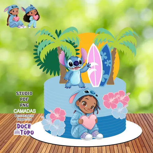 Topo de Bolo Stitch 18 Studio/PDF/PNG