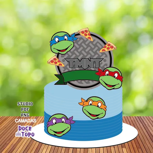 Topo de Bolo Tartarugas Ninja 01 Studio/PDF/PNG