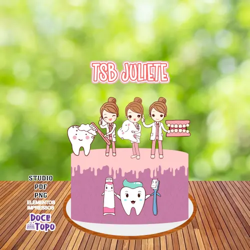 Topo de Bolo Técnica de Saúde Bucal Studio/PDF/PNG