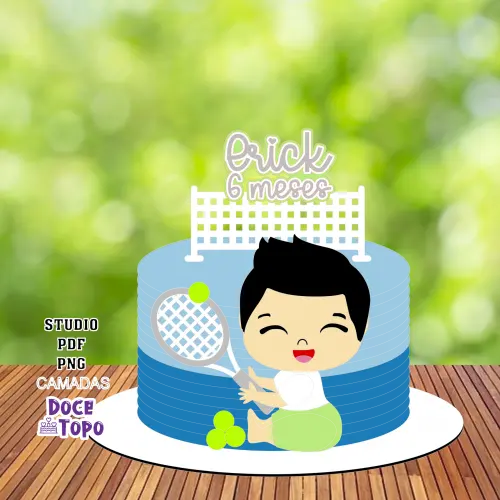 Topo de Bolo Tenista 02 Studio/PDF/PNG