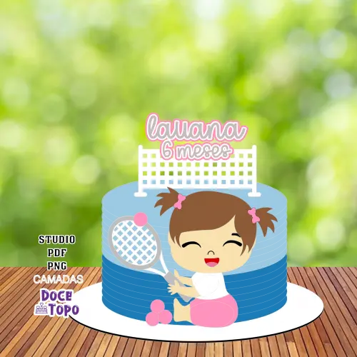 Topo de Bolo Tenista 03 Studio/PDF/PNG