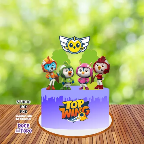 Topo de Bolo Top Wings 01 Studio/PDF/PNG