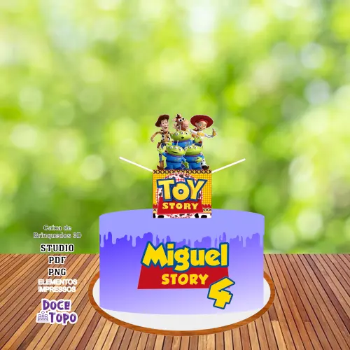 Topo de Bolo Toy Story 02 Studio/PDF/PNG