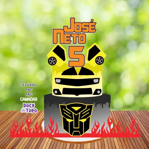 Topo de Bolo Transformers 02 Studio/PDF/PNG