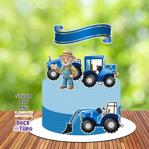 Topo de Bolo Trator 02 Studio/PDF/PNG