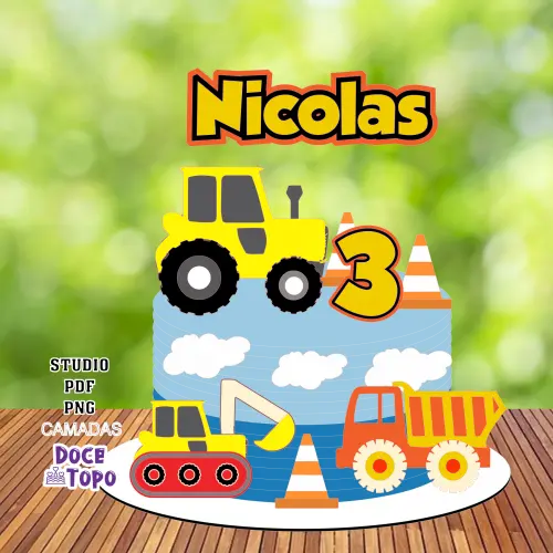 Topo de Bolo Tratores 01 Studio/PDF/PNG