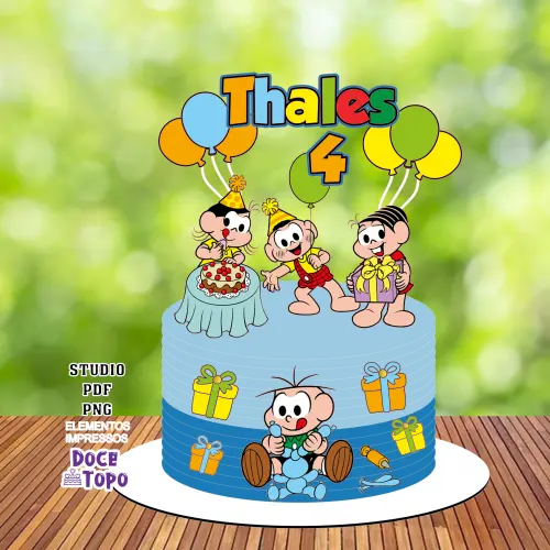 Topo de Bolo Turma da Monica 03 Studio/PDF/PNG