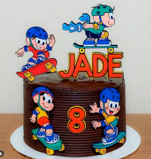 Topo de Bolo Turma da Monica Skate Studio/PDF/PNG