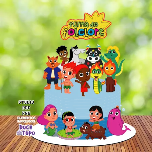 Topo de Bolo Turma do Folclore 01 Studio/PDF/PNG
