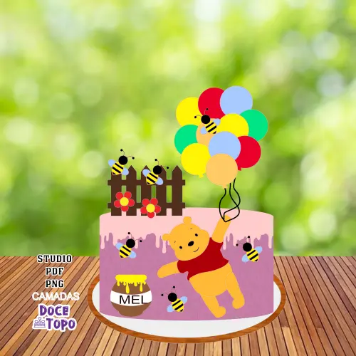 Topo de Bolo Ursinho Pooh 02 Studio/PDF/PNG