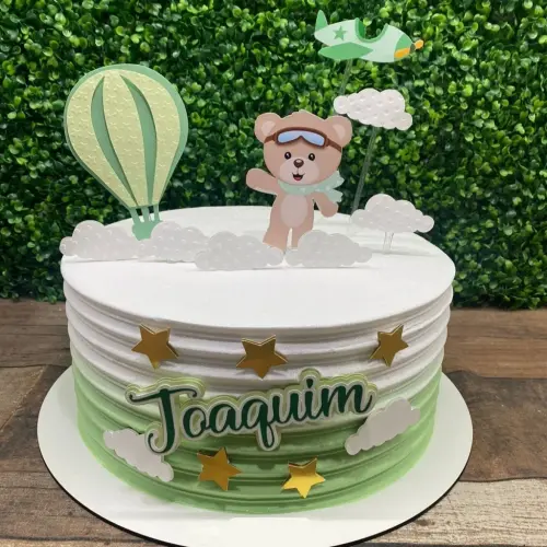 Topo de Bolo Ursinho Baloeiro 03 Studio/PDF/PNG