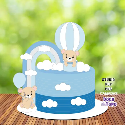 Topo de Bolo Ursinhos 03 Studio/PDF/PNG