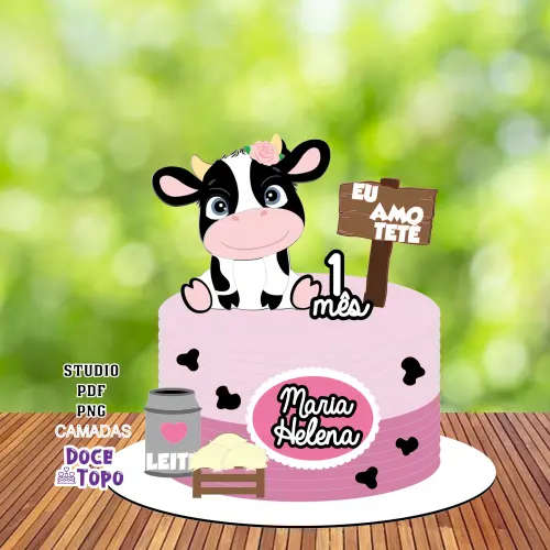 Topo de Bolo Vaquinha 03 Studio/PDF/PNG