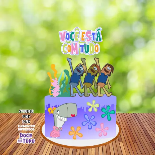 Topo de Bolo Você Está com Tudo Studio/PDF/PNG