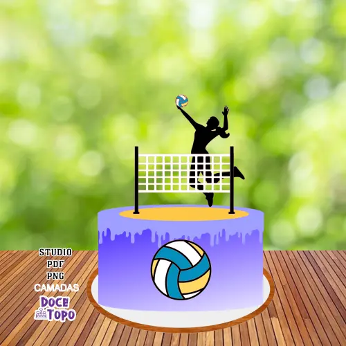 Topo de Bolo Vôlei 01 Studio/PDF/PNG