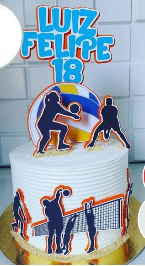 Topo de Bolo Vôlei 02 Studio/PDF/PNG