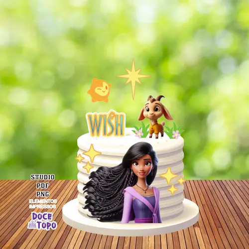 Topo de Bolo Wish 01 Studio/PDF/PNG