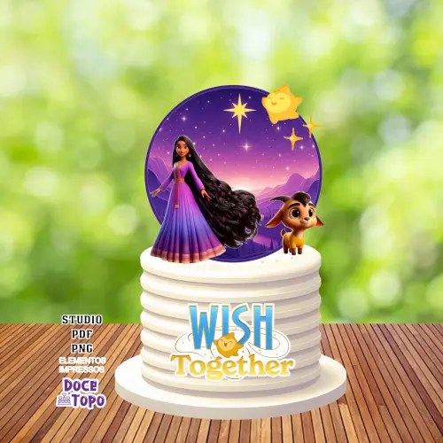 Topo de Bolo Wish 02 Studio/PDF/PNG
