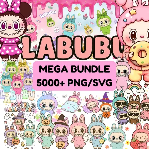 Kit Digital Labubu Mega Bundle 5000 PNG+SVG