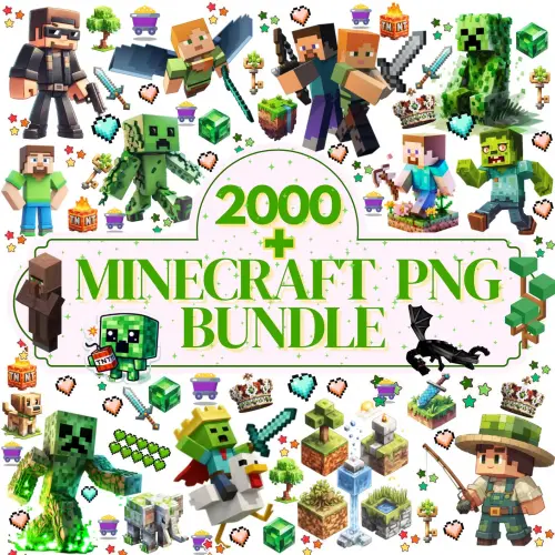 Kit Digital Minecraft Mega Bundle 2000 PNG
