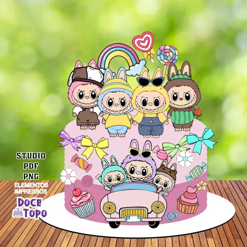Topo de Bolo Labubu 03 Studio/PDF/PNG