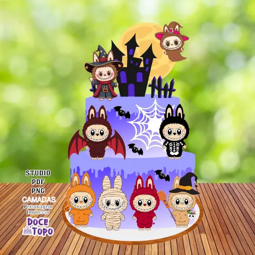 Topo de Bolo Labubu Halloween 01 Studio/PDF/PNG