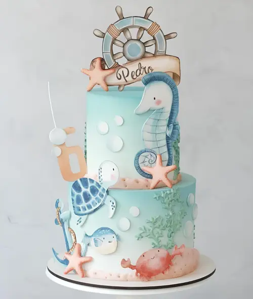 Topo de Bolo Fundo do Mar 04 Studio/PDF/PNG